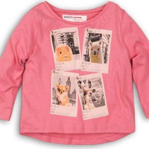 Tričko dívčí s dlouhým rukávem, Minoti, GTP 2, růžová – 68/80 | 6-12m