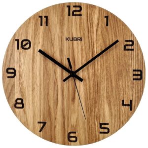 KUBRi HRC0029 – Dubové hodiny řízené signálem s tichým chodem
