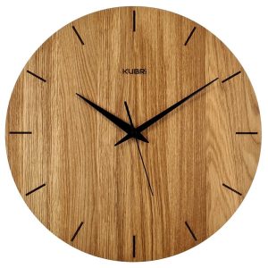 KUBRi HRC0096 – Velké dubové hodiny řízené signálem s tichým chodem