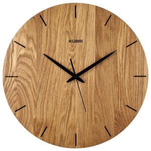 KUBRi HRC0096A – Velké dubové hodiny řízené signálem s tichým chodem