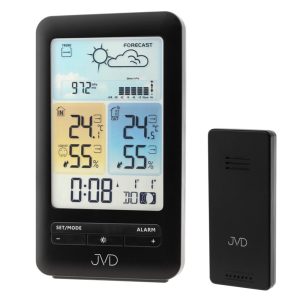 JVD RB3395.2 – černá meteostanice s krásným barveným trvale podsvíceným displejem