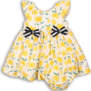 Šaty dívčí s kalhotkami, Minoti, lemon 2, žlutá – 56/62 | 0-3m