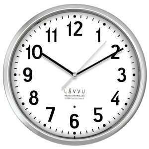 Lavvu LCR3010 –  Stříbrné hodiny Accurate Metallic Silver řízené rádiovým signálem – 3 ROKY ZÁRUKA!