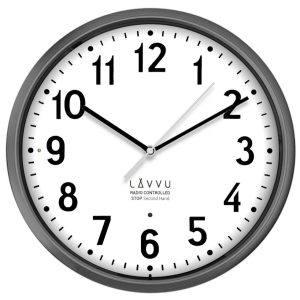 Lavvu LCR3011 –  Šedé hodiny Accurate Metallic Silver řízené rádiovým signálem – 3 ROKY ZÁRUKA!
