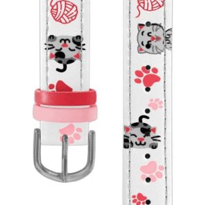 CLOCKODILE Řemínek k dětským hodinkám – KOČKY bílé CSG5140