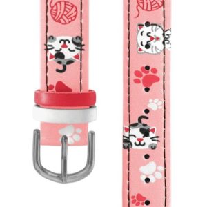 CLOCKODILE Řemínek k dětským hodinkám – KOČKY růžové CSG5141