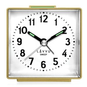 LAVVU Zlatý budík SWEEP s plynulým chodem LAS3013