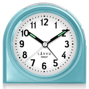 LAVVU Modrý budík SWEEP s plynulým chodem LAS3021