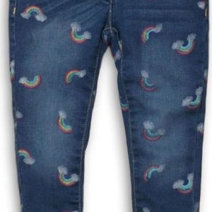 Kalhoty dívčí džínové s elastanem, Minoti, Unicorn 10, modrá – 98/104 | 3/4let