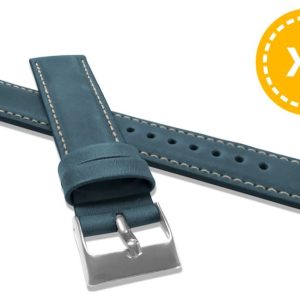 LAVVU LSBXL22 XL Prodloužený polstrovaný modrý prošitý řemínek SPORT z luxusní kůže Top Grain – 22