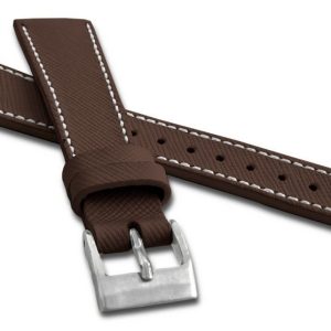 LAVVU LSFUC18 Tmavě hnědý strukturovaný řemínek EPSOM z luxusní kůže Top Grain – 18