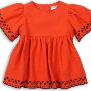 Tunika dívčí bavlněná, Minoti, Kenya 2, oranžová – 98/104 | 3/4let