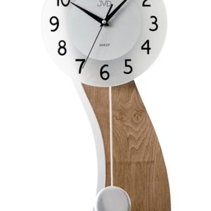 JVD NS22012.11 – Kyvadlové moderní hodiny z kvalitních materiálů jako je dřevo kov a sklo