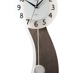 JVD NS22012.23 – Kyvadlové moderní hodiny z kvalitních materiálů jako je dřevo kov a sklo