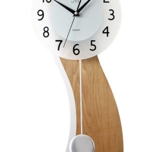 JVD NS22012.78 – Kyvadlové moderní hodiny z kvalitních materiálů jako je dřevo kov a sklo