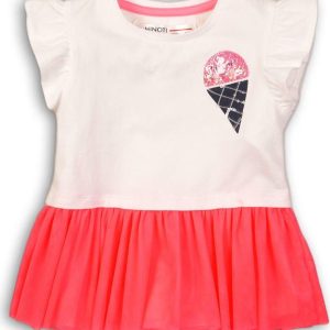 Tunika dívčí s krátkým rukávem, Minoti, Hut 8, bílá – 92/98 | 2/3let