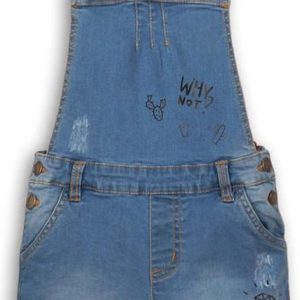 Kraťasy dívčí džínové s laclem, Minoti, Wilderness 1, modrá – 98/104 | 3/4let