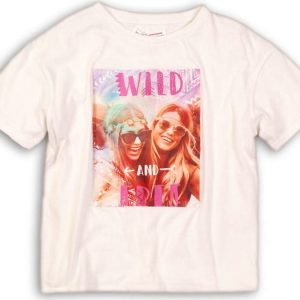 Tričko dívčí s krátkým rukávem, Minoti, Wilderness 2, bílá – 98/104 | 3/4let