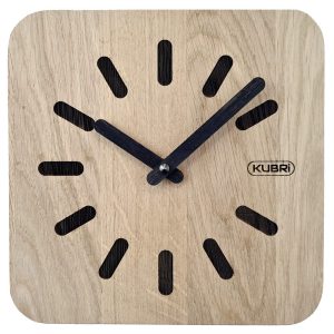 KUBRi 0160 – 20 cm hodiny z dubového masívu včetně dřevěných ručiček