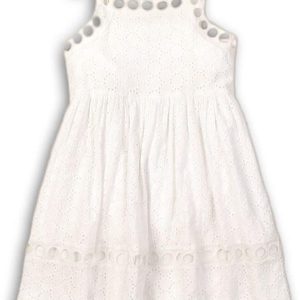 Šaty dívčí bavlněné, Minoti, Hydrangea 1, bílá – 134/140 | 9/10let