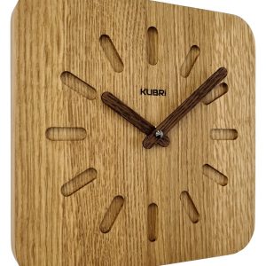 KUBRi 0155 – 40 cm hodiny z dubového masívu včetně dřevěných ručiček