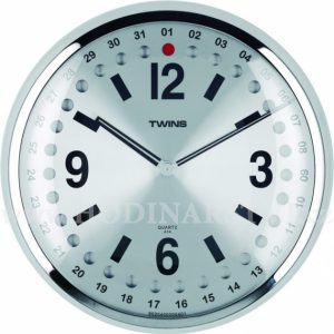 Hodiny Twins 14 silver 32cm