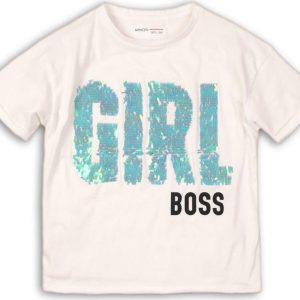 Tričko dívčí s krátkým rukávem, Minoti, Gleam 3, bílá – 98/104 | 3/4let