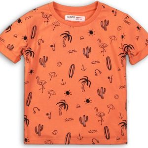 Tričko chlapecké s krátkým rukávem, Minoti, TB TSHIRT 6, oranžová – 80/86 | 12-18m