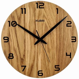KUBRi HRC0028 – Dubové hodiny řízené signálem s tichým chodem