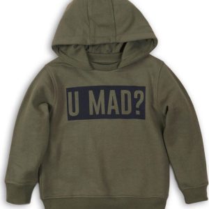 Mikina chlapecká s kapucí, Minoti, KB FLEECE HOODY 9, khaki – 152/158 | 12/13let