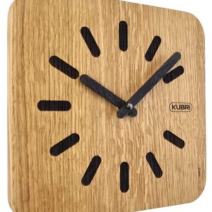KUBRi 0165 – 40 cm hodiny z dubového masívu včetně dřevěných ručiček