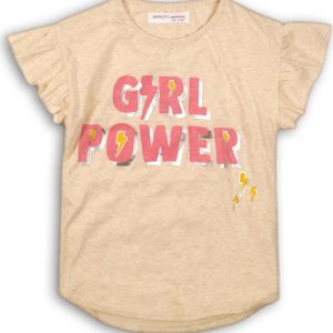 Tričko dívčí s krátkým rukávem, Minoti, KG TEE 22, béžová – 152/158 | 12/13let