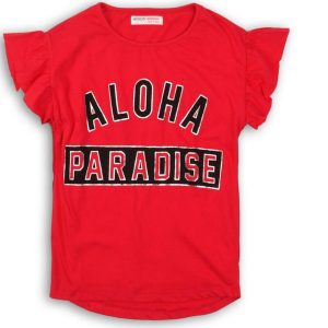 Tričko dívčí s krátkým rukávem, Minoti, KG TEE 23, červená – 146/152 | 11/12let