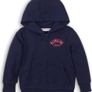 Mikina dívčí celopropínací, Minoti, KG ZIP 9, tmavě modrá – 98/104 | 3/4let