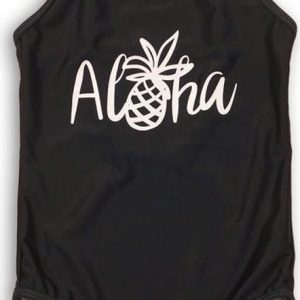 Plavky dívčí jednodílné, Minoti, KG SWIMSUIT 14, černá – 98/104 | 3/4let