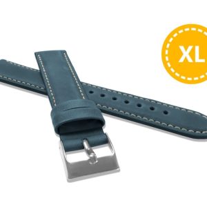 Prodloužený polstrovaný modrý prošitý řemínek LAVVU XL SPORT z luxusní kůže Top Grain – 24