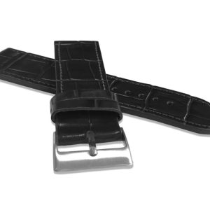 Černý prošitý řemínek LAVVU CROCO z luxusní kůže Top Grain – 24