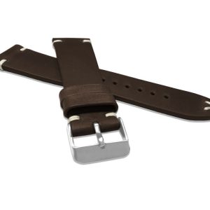 Tmavě hnědý prošitý řemínek LAVVU RETRO z luxusní kůže Top Grain – 18