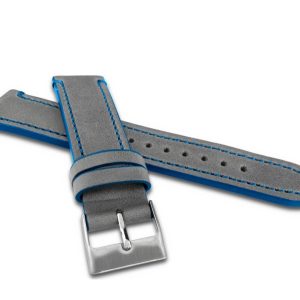 Šedý modře prošitý řemínek LAVVU TAILOR z luxusní kůže Top Grain – 22
