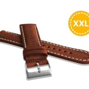 Prodloužený přírodně barvený hnědý řemínek LAVVU NATURE z kůže Top Grain – 24 XL