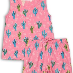 Pyžamo dívčí: kraťasy, Minoti, HWX 166, růžová – 134/140 | 9/10let