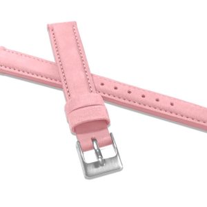 Růžový prošitý kožený řemínek MINET z jemného nubuku – 16