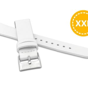Prodloužený bílý řemínek MINET XL z luxusní kůže Top Grain – 18 – XXL