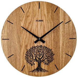 KUBRi 0100B – Strom života na dubových hodinách vyrobených v čechách