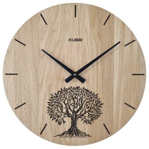 KUBRi 0100C – Strom života v přírodním dubu na hodinách vyrobených v čechách