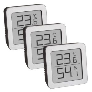 TFA 95.2019.54 – Sada 3 ks digitálního teploměru s vlhkoměrem – stříbrný