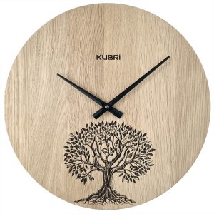 KUBRi 0100F – Strom života v přírodním dubu na hodinách vyrobených v čechách