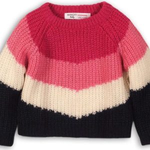 Svetr dívčí, Minoti, RUN 1, růžová – 68/80 | 6-12m