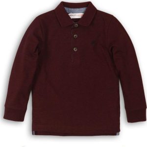 Tričko chlapecké POLO bavlněné s dlouhým rukávem, Minoti, PARTY 3, vínová – 80/86 | 12-18m