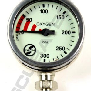 Tecline Manometr S-tech, O2, 300 Bar, 52 Mm, černý Chrom